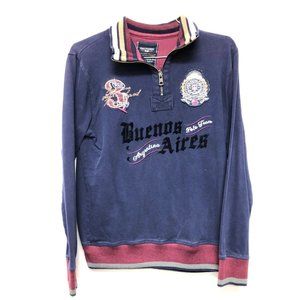 Galvanni - Buenos Aires - Argentina Blue Half-Zip pullover -embroidered logos